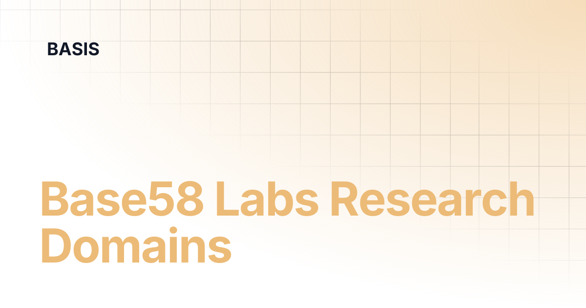 Base58 Labs Research Domains | BASIS